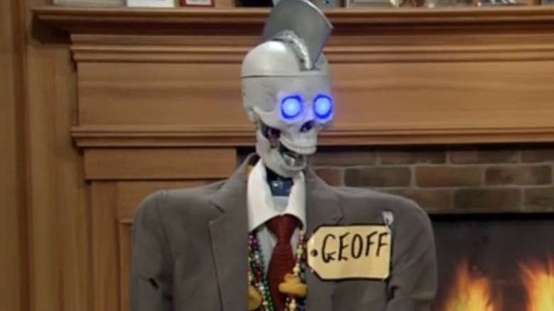 Geoff Peterson robot on the set of The Late Late Show
