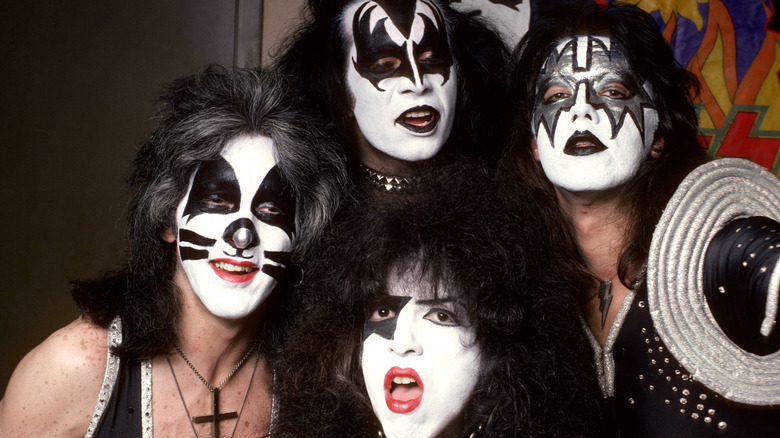 Kiss posing for a photo in 1976