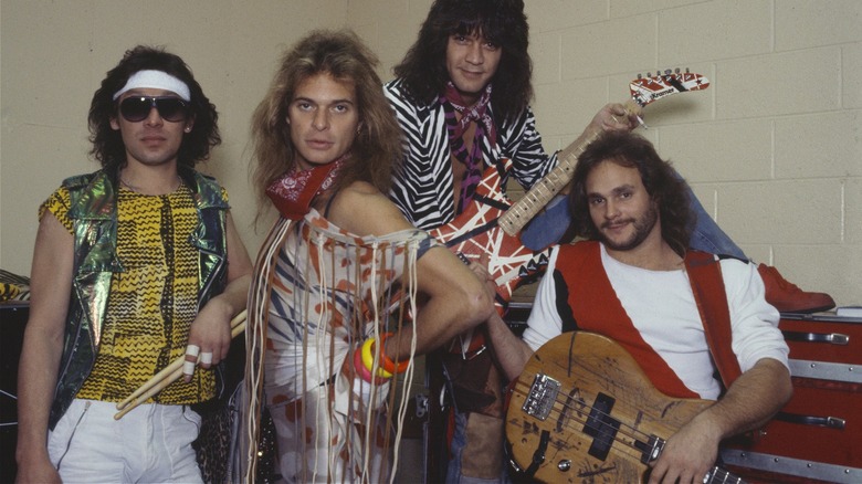 Van Halen posing for a photo in the '80s