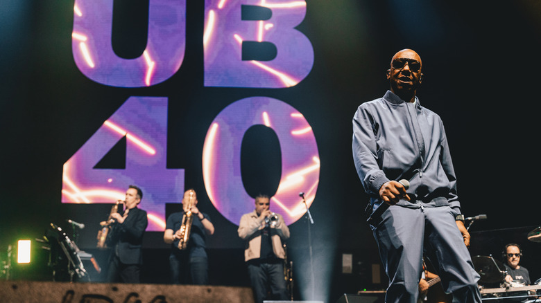 UB40 stage setup and singer