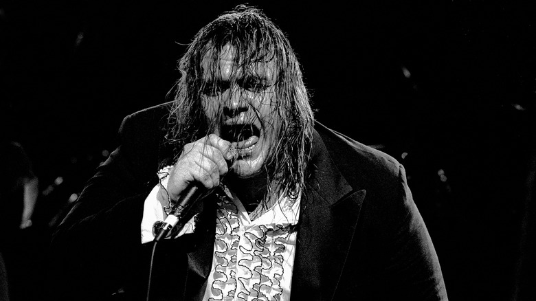 Meat Loaf singing intensely onstage