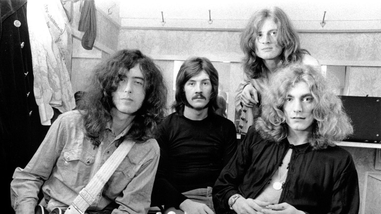 Led Zeppelin's four members posing together