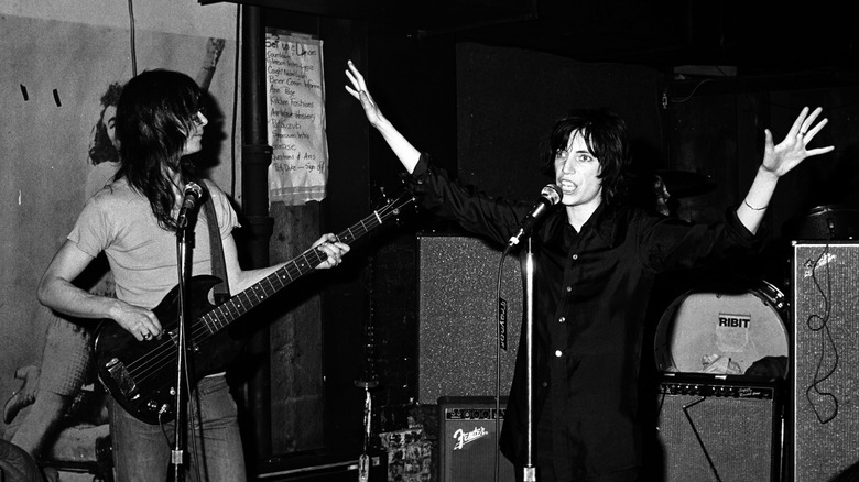 Patti Smith and band on stage at CBGB's in 1975