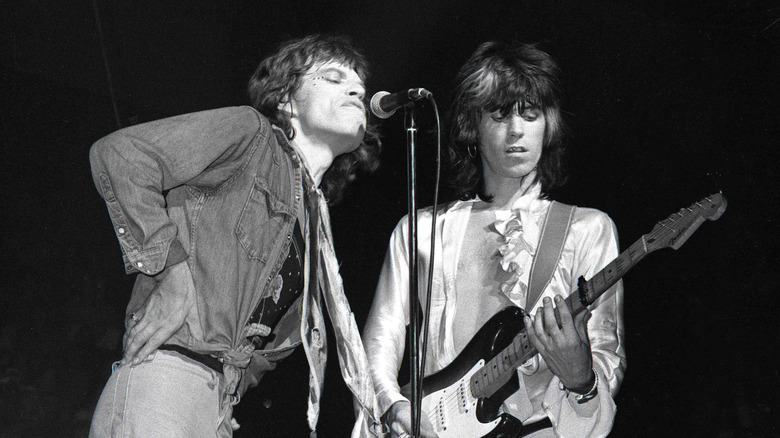 Mick Jagger and Keith Richards on stage