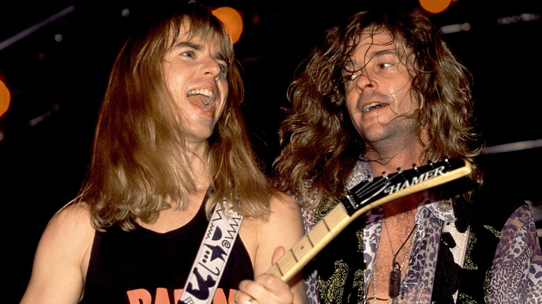 Tommy Shaw and Jack Blades onstage with Damn Yankees