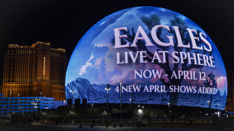 Sphere venue advertising Eagles show