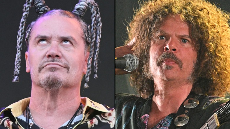 Mike Patton rolling eyes, Andrew Stockdale on stage