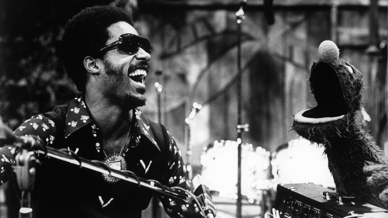 Stevie Wonder performing on Sesame Street