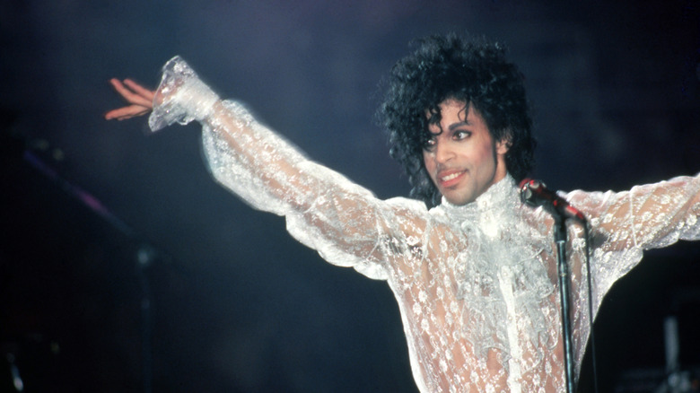 Prince performing on stage