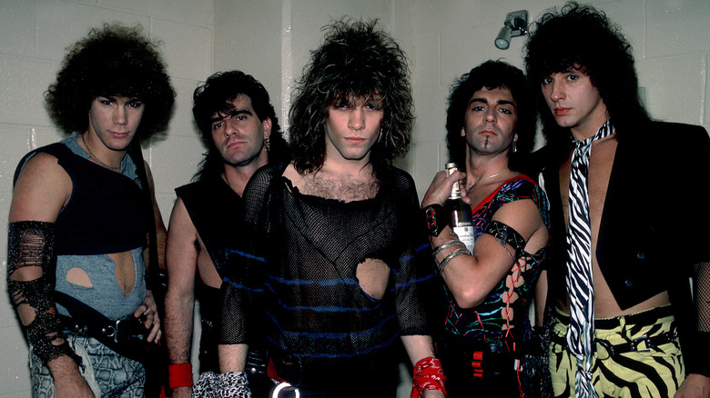 Bon Jovi posing for a photo in the '80s