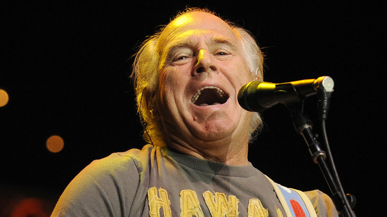 Jimmy Buffett singing on stage