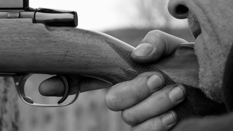 Rifleman lining up a shot