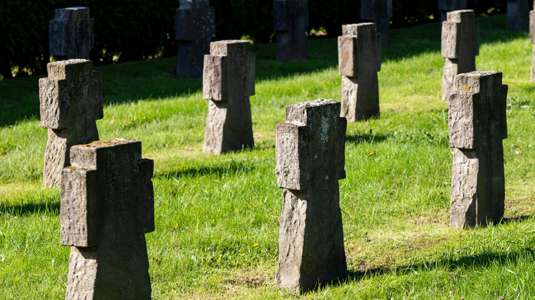 tombstones in a german cemetery
