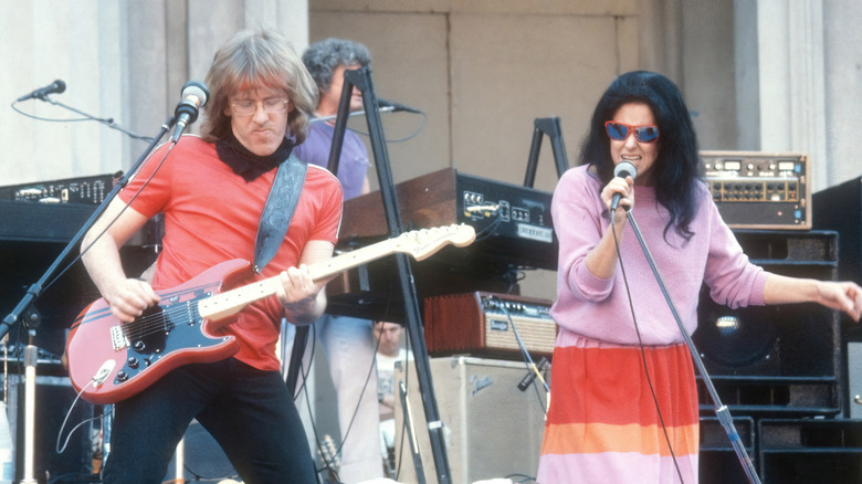 Paul Kantner and Grace Slick of Jefferson Starship performing together
