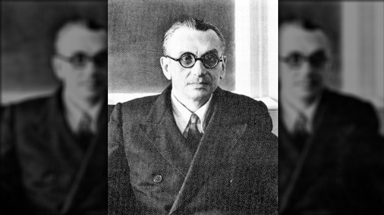 Kurt Godel black and white portrait 