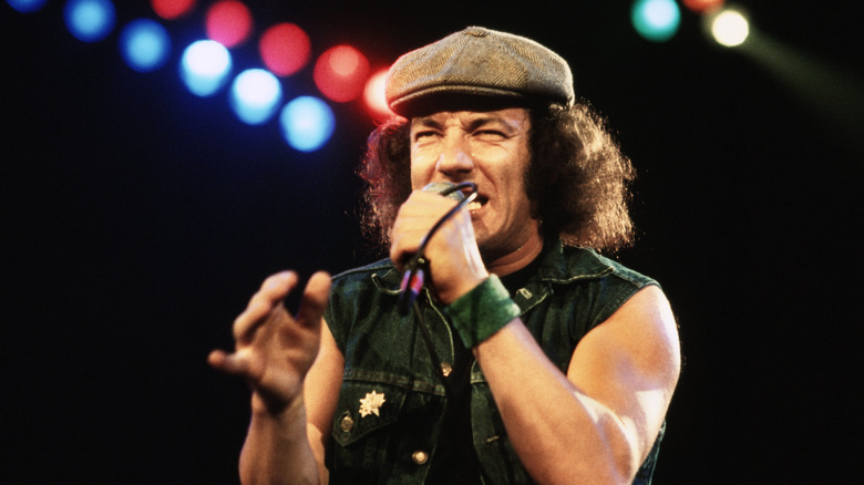 Brian Johnson of AC/DC performing live on stage