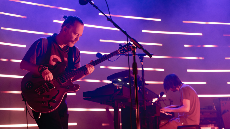 Radiohead performing live concert
