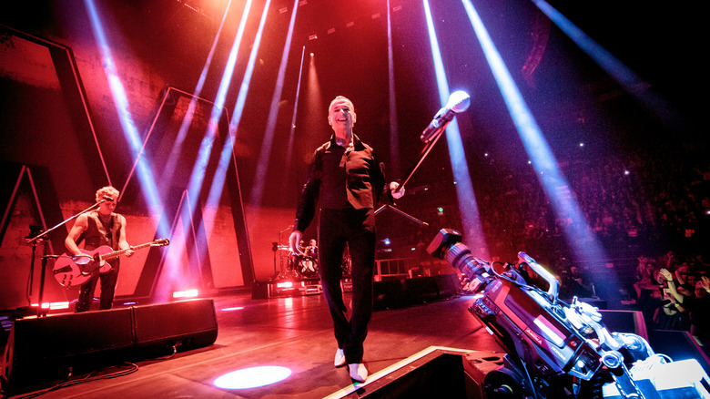Martin Gore and Dave Gahan of Depeche Mode on stage
