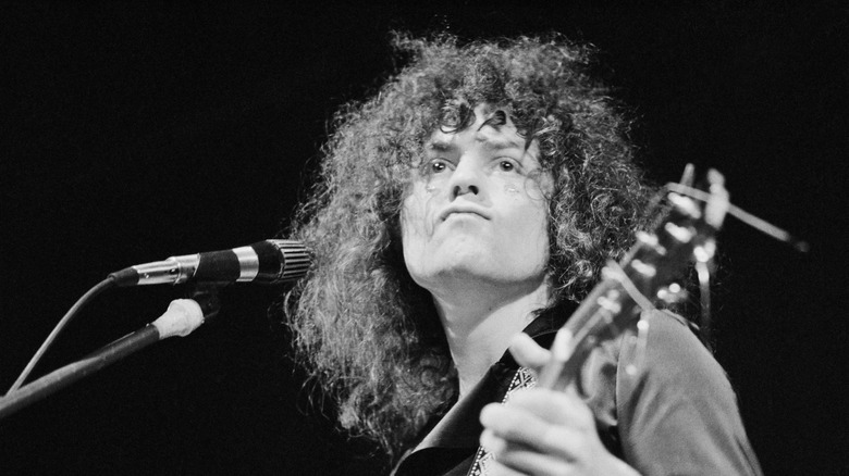 Marc Bolan of T Rex staring ahead