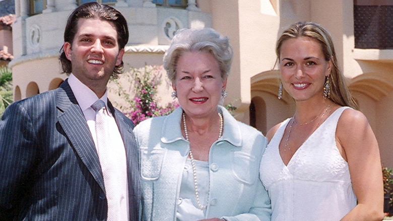 Maryanne Trump Barry posing outside
