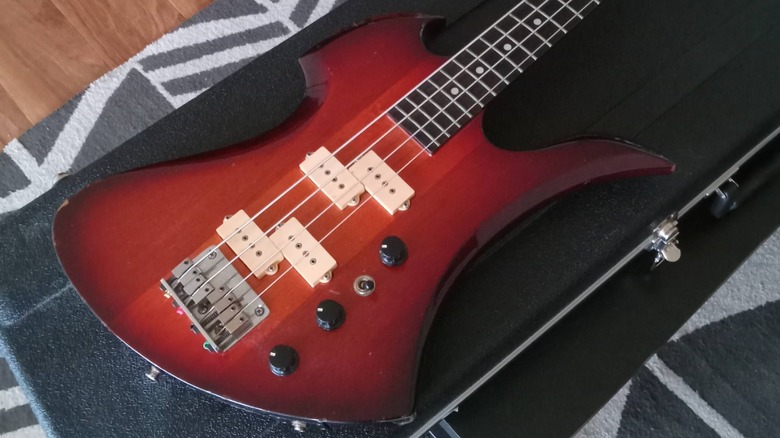 A BC Rich Mockingbird bass