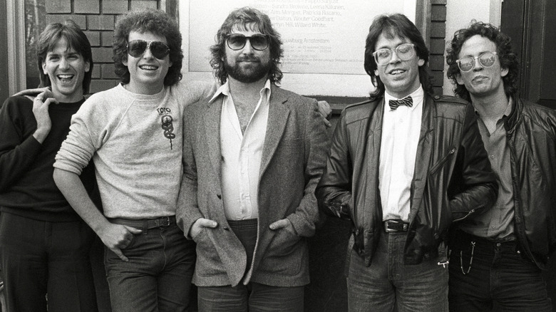 Toto black and white publicity shot laughing
