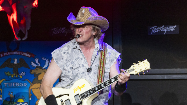 Ted Nugent onstage with guitar