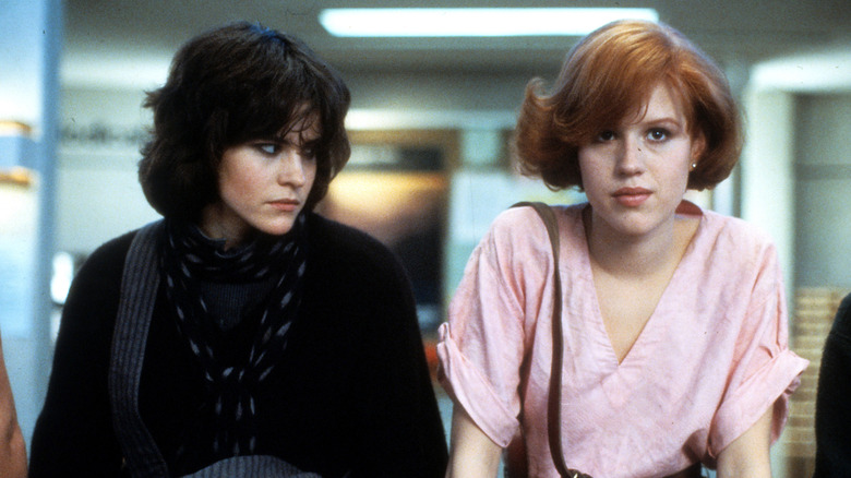 Ally Sheedy and Molly Ringwald in a scene from the film The Breakfast Club