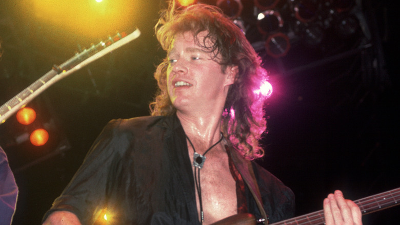 Scott Smith of Loverboy plays bass on stage