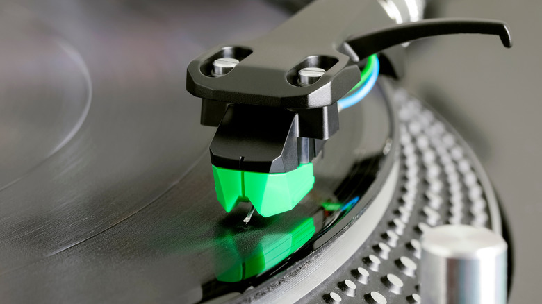 The headshell of a tonearm