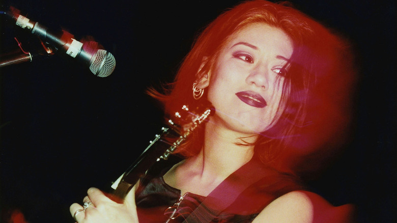Miki Berenyi of Lush performing on stage