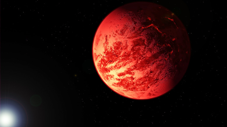artist concept of a red exoplanet