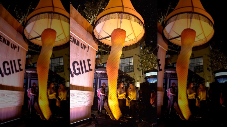 The larger-than-life-sized leg lamp