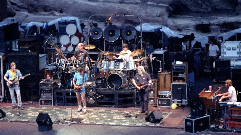 Grateful Dead playing at Red Rocks