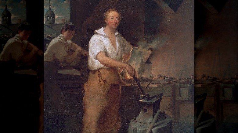 Pat Lyon at the Forge painting