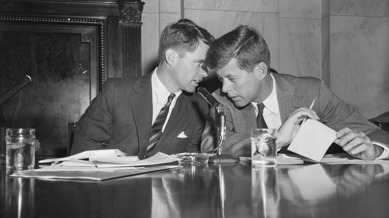 Robert Kennedy and brother John during hearing