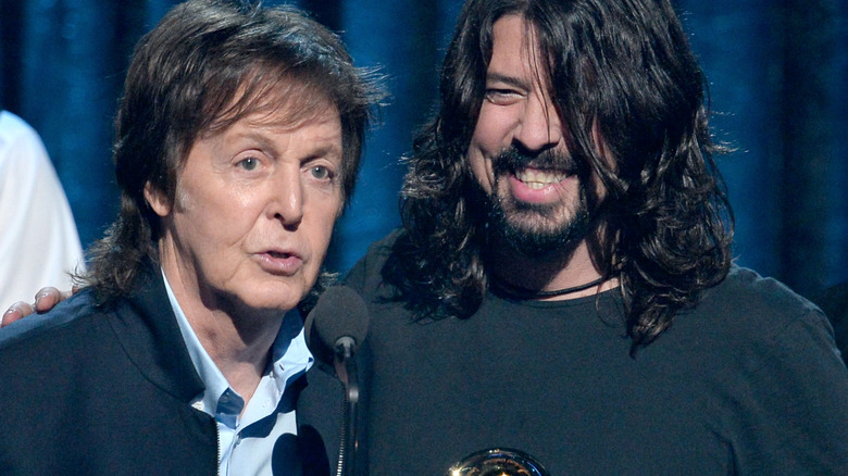Dave Grohl and Paul McCartney at the Grammys