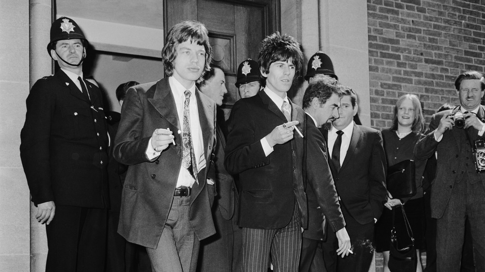 Mick Jagger and Keith Richards outside court