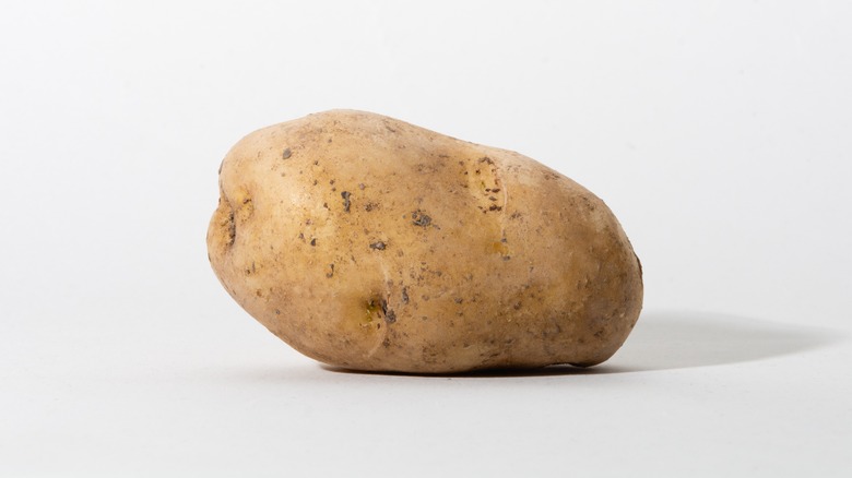 Potato on white background