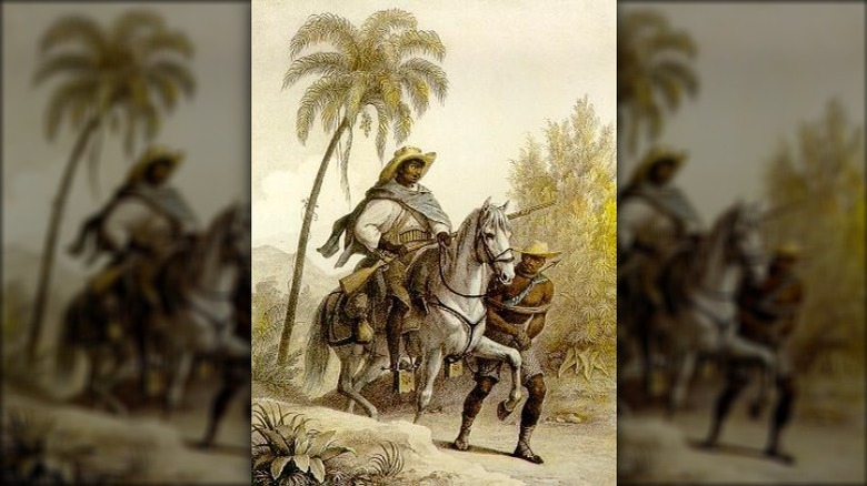"Capitão-do-mato" (slave hunter). Watercolor by Johann Moritz Rugendas, 1823