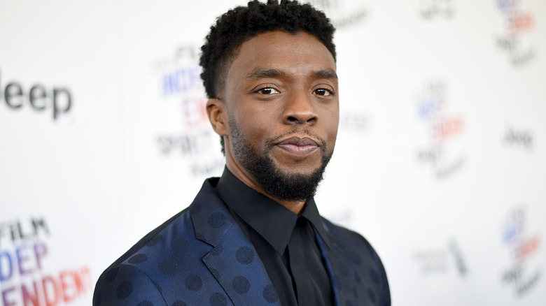 chadwick boseman looking into camera