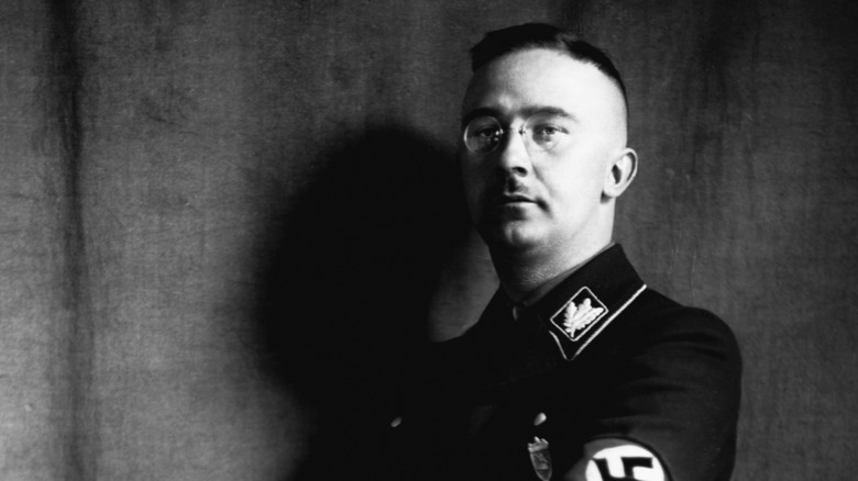 Heinrich Himmler posing in glasses for portrait