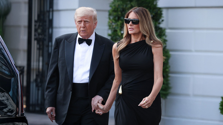 Donald and Melania Trump in evening dress