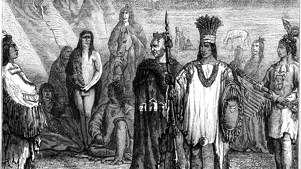 Late 19th century print of early 19th century Creek Indians