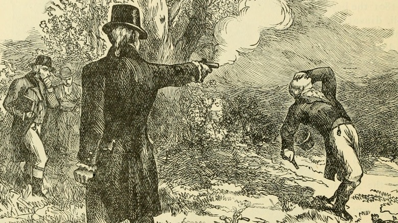 Aaron Burr shooting Alexander Hamilton