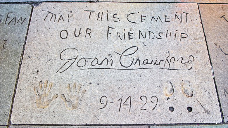 Joan Crawford cement imprint