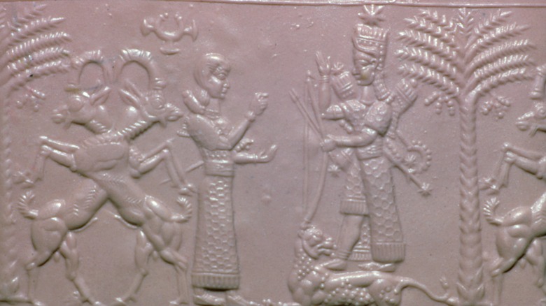 stone relief Ishtar with fertility symbols