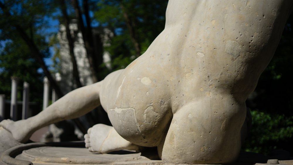 Backside of an ancient sculpture