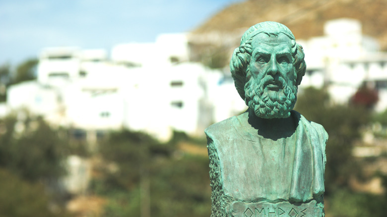 bust homer green blurred background