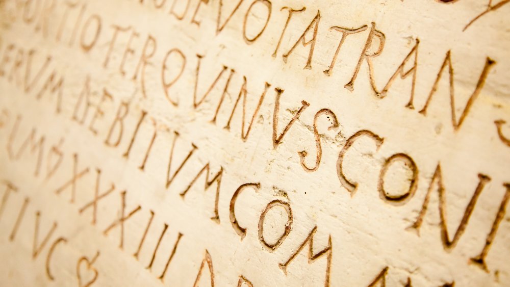 Latin writing on stone